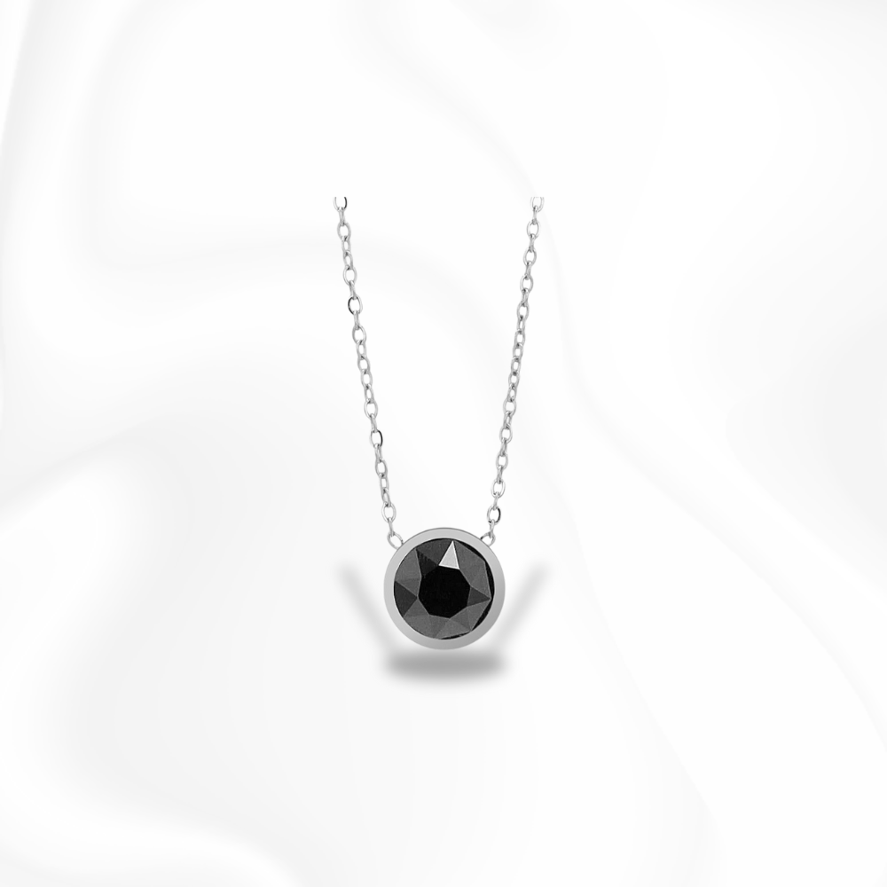 Frankfurt Necklace Black Swarovski | Halskette | instasilvers